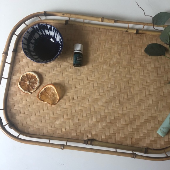 Anthropologie Other - Boho Vintage rattan tray